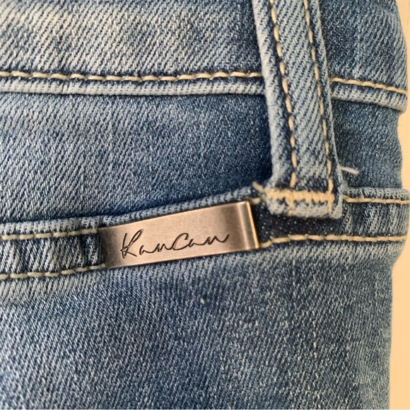 Kancan Distressed Blue Jeans (Size 7/27) 5 pockets with ragged/shredded hem - Picture 7 of 10